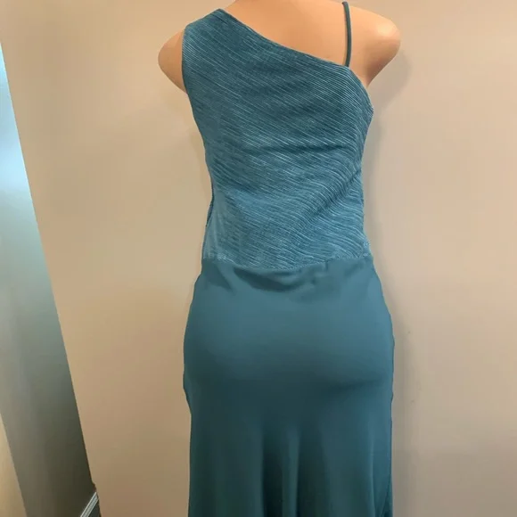 Women junior green blue sleeveless bodycon maxi dress size (M) zipper on the sid - Picture 5 of 9